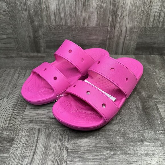 CROCS Classic Women's size 11 Hot Pink Open Toe Sandals - Picture 3 of 7